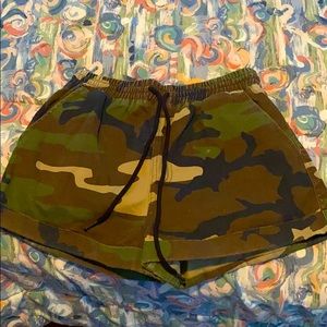 High waisted army shorts